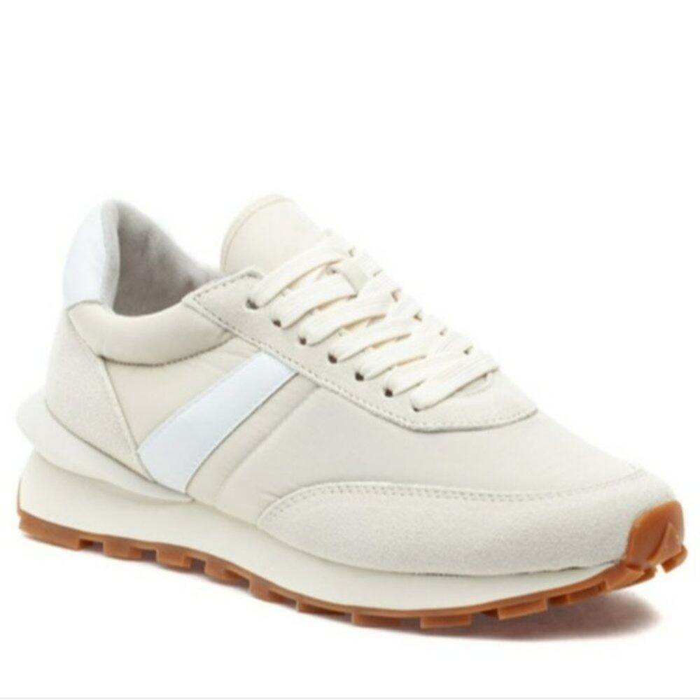 JSlides Eddie Suede Retro Sneakers White Cream Casual Trainer Everyday Shoes 9